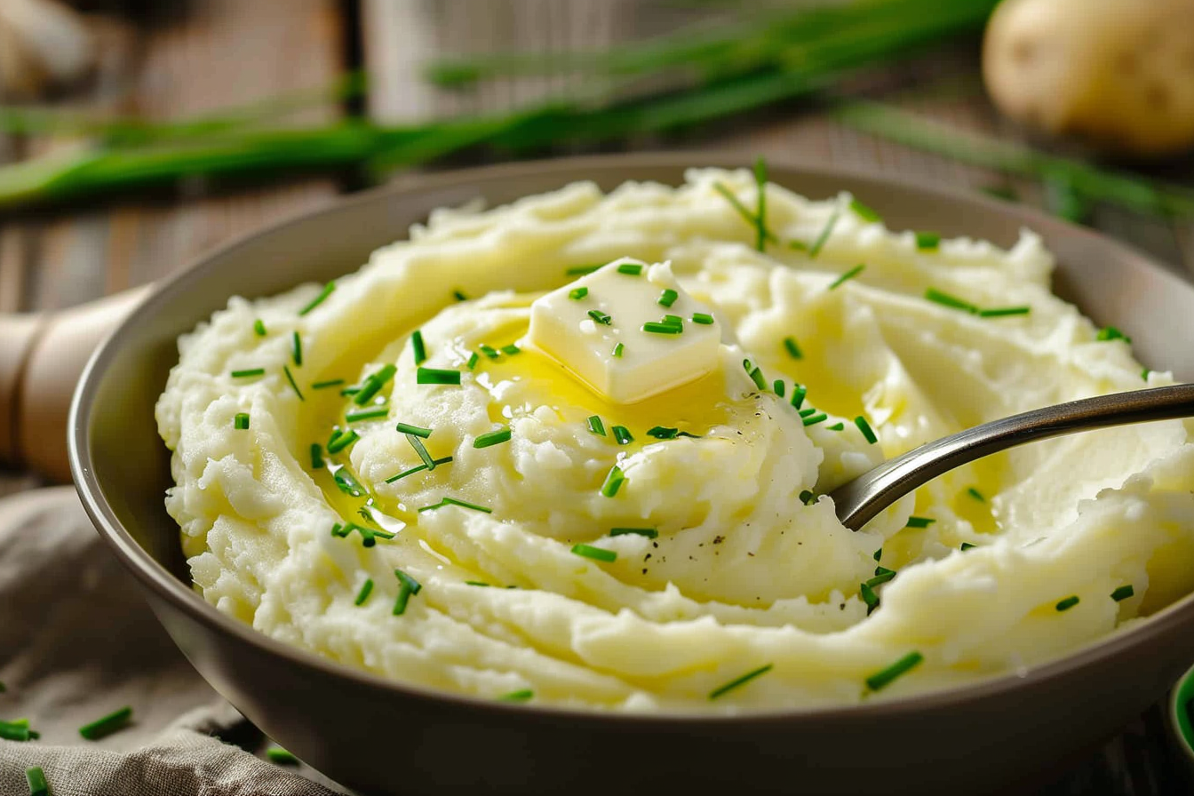 Cremiges Kartoffelpüree – fertig angerichtet und serviert