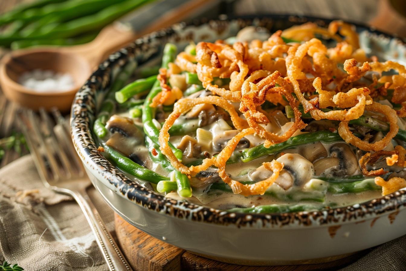 Green Bean Casserole – fertig angerichtet