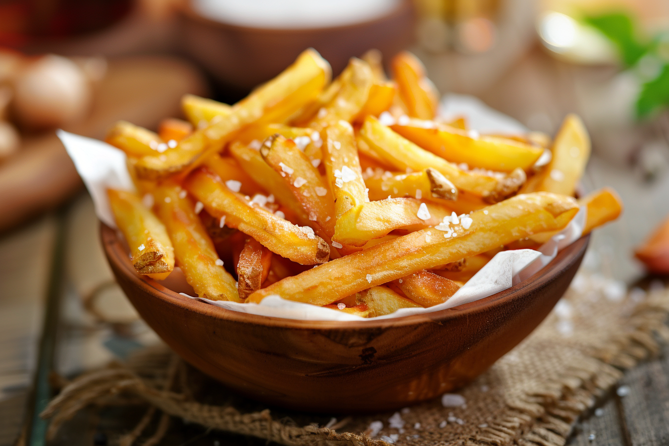 Airfryer-Pommes – fertig angerichtet