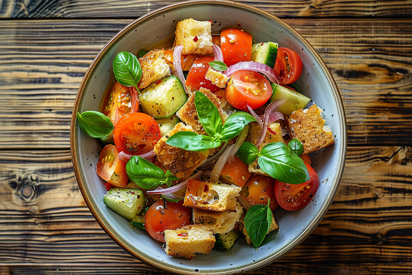 Panzanella – fertig angerichtet und serviert