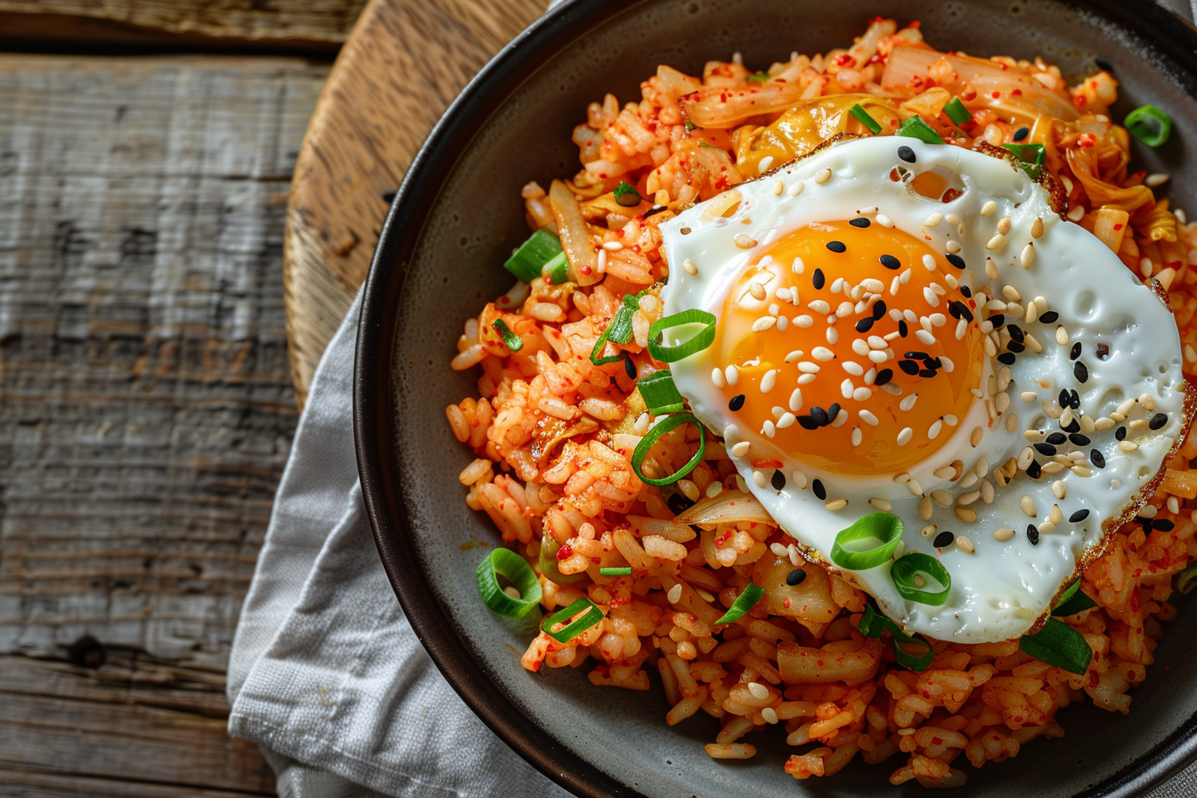 Kimchi Fried Rice – fertig angerichtet und serviert
