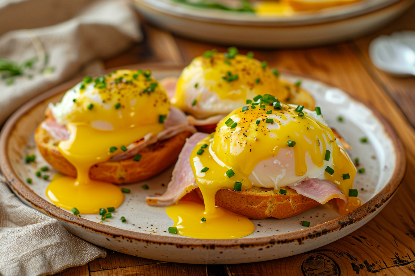 Eggs Benedict – fertig angerichtet und serviert