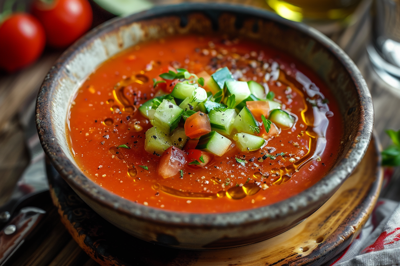 Gazpacho – fertig angerichtet und serviert