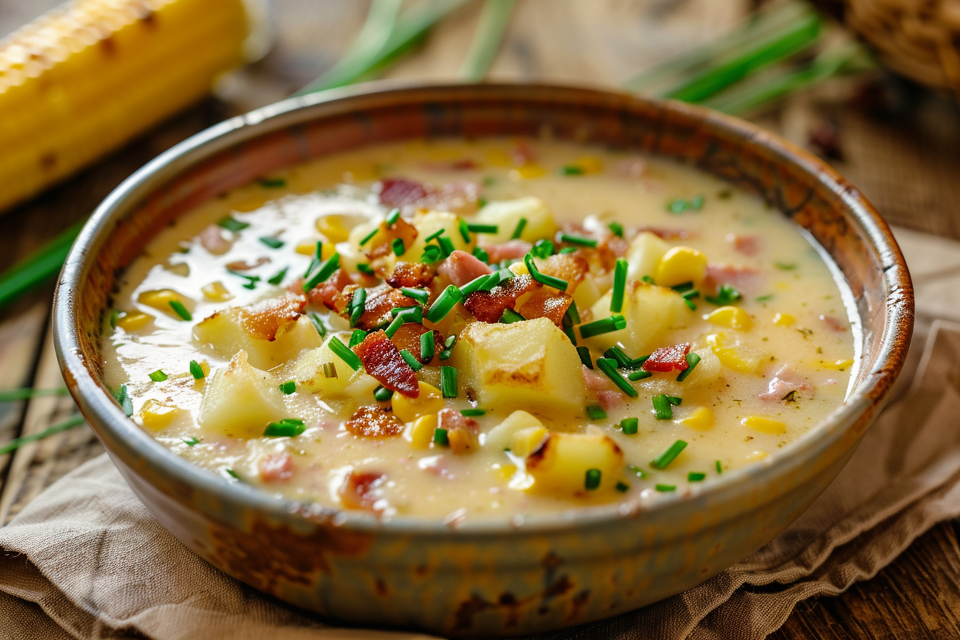 Corn Chowder – fertig angerichtet und serviert