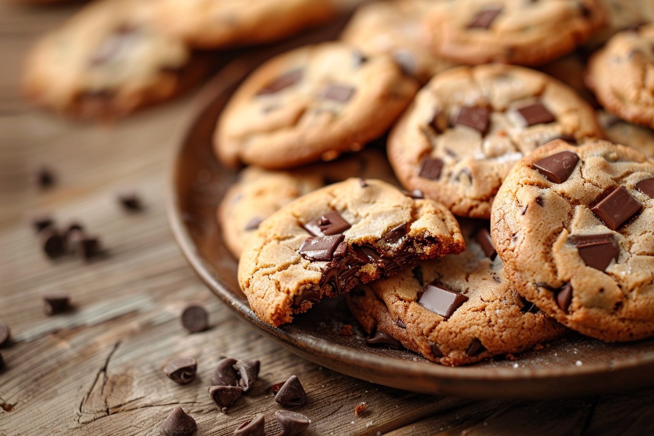 Chocolate Chip Cookies – fertig angerichtet