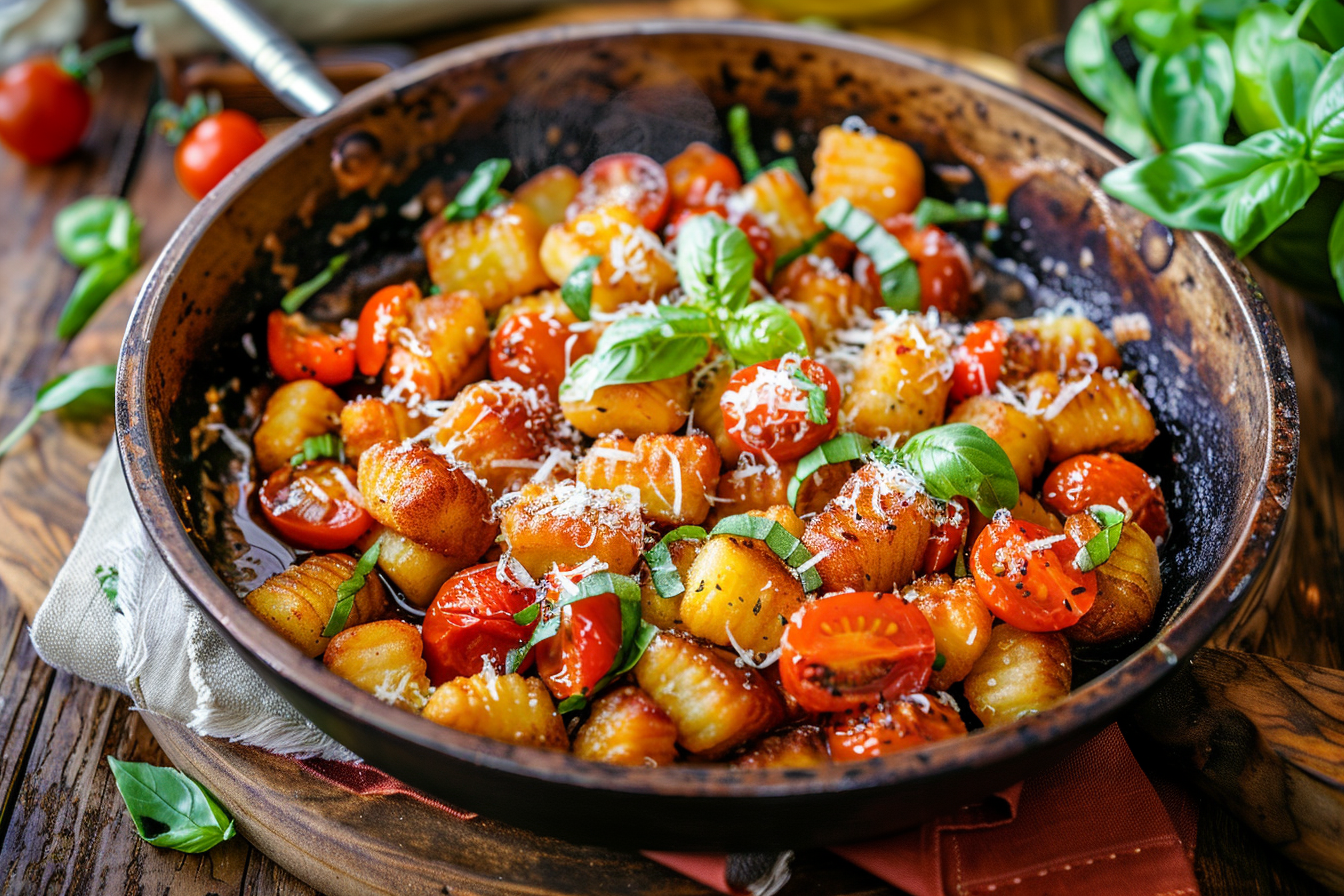 15-Minuten-Gnocchi-Pfanne – fertig angerichtet