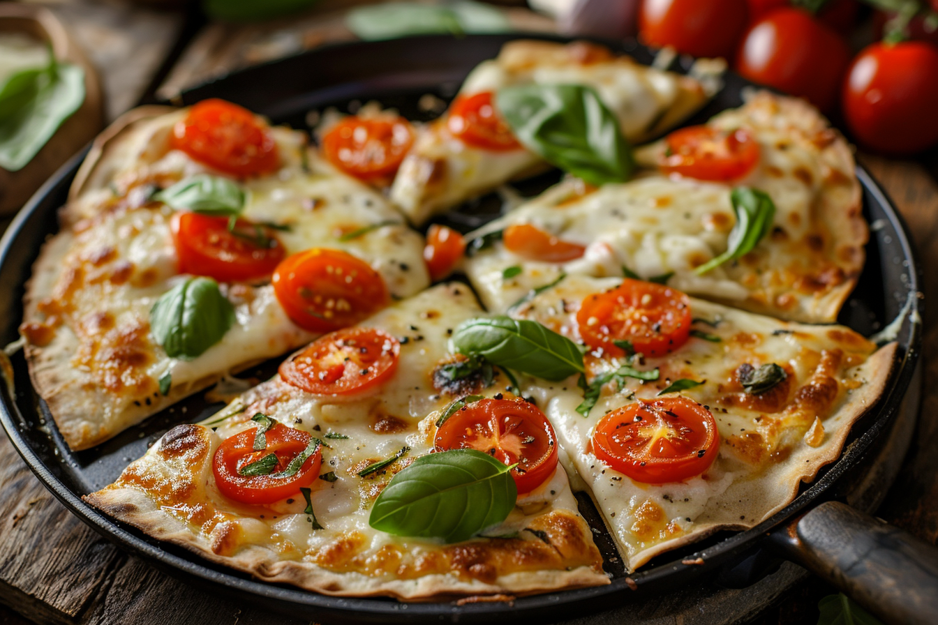 Tortilla-Pizza in 10 Minuten – fertig angerichtet und serviert