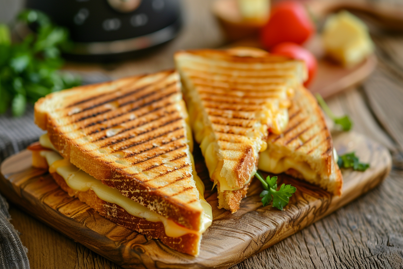 Sandwichmaker-Toasties – fertig angerichtet