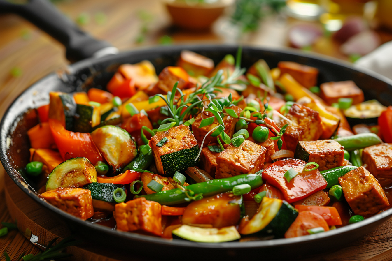 FODMAP-arme Gemüsepfanne – fertig angerichtet und serviert