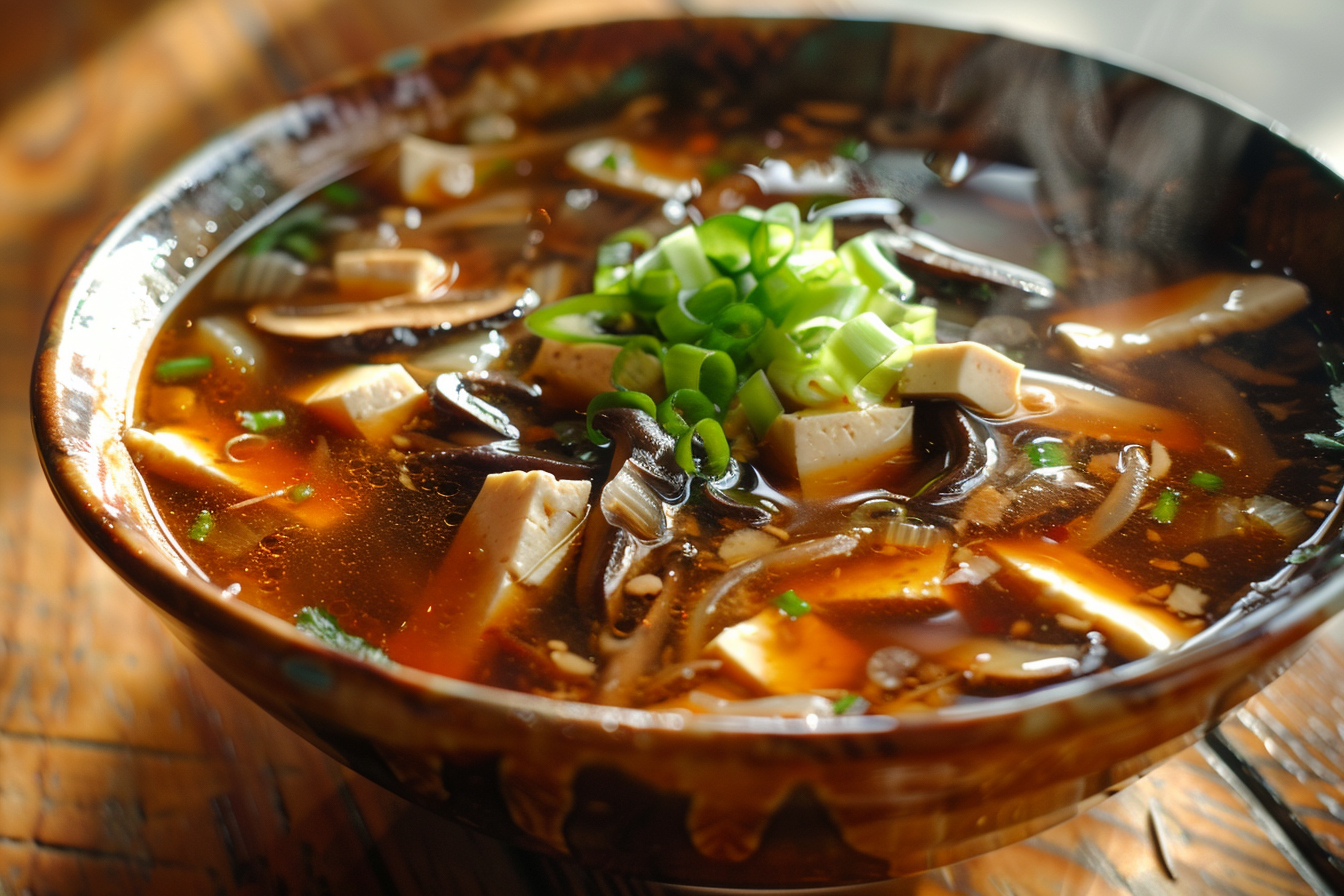 Hot and Sour Soup – fertig angerichtet und serviert