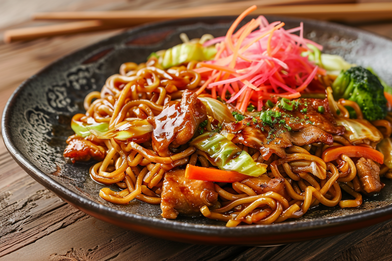 Yakisoba – fertig angerichtet und serviert