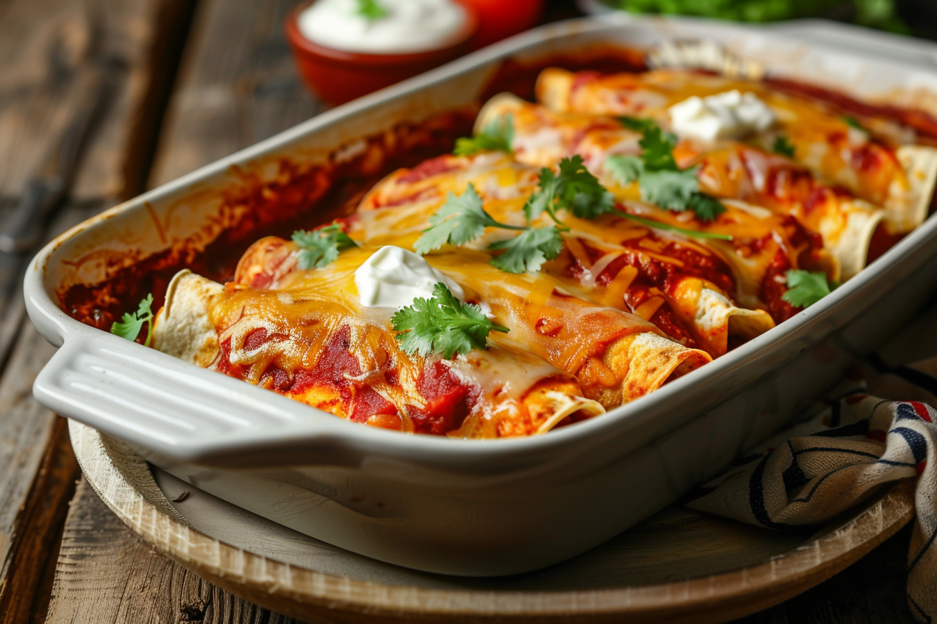 Enchiladas – fertig angerichtet und serviert