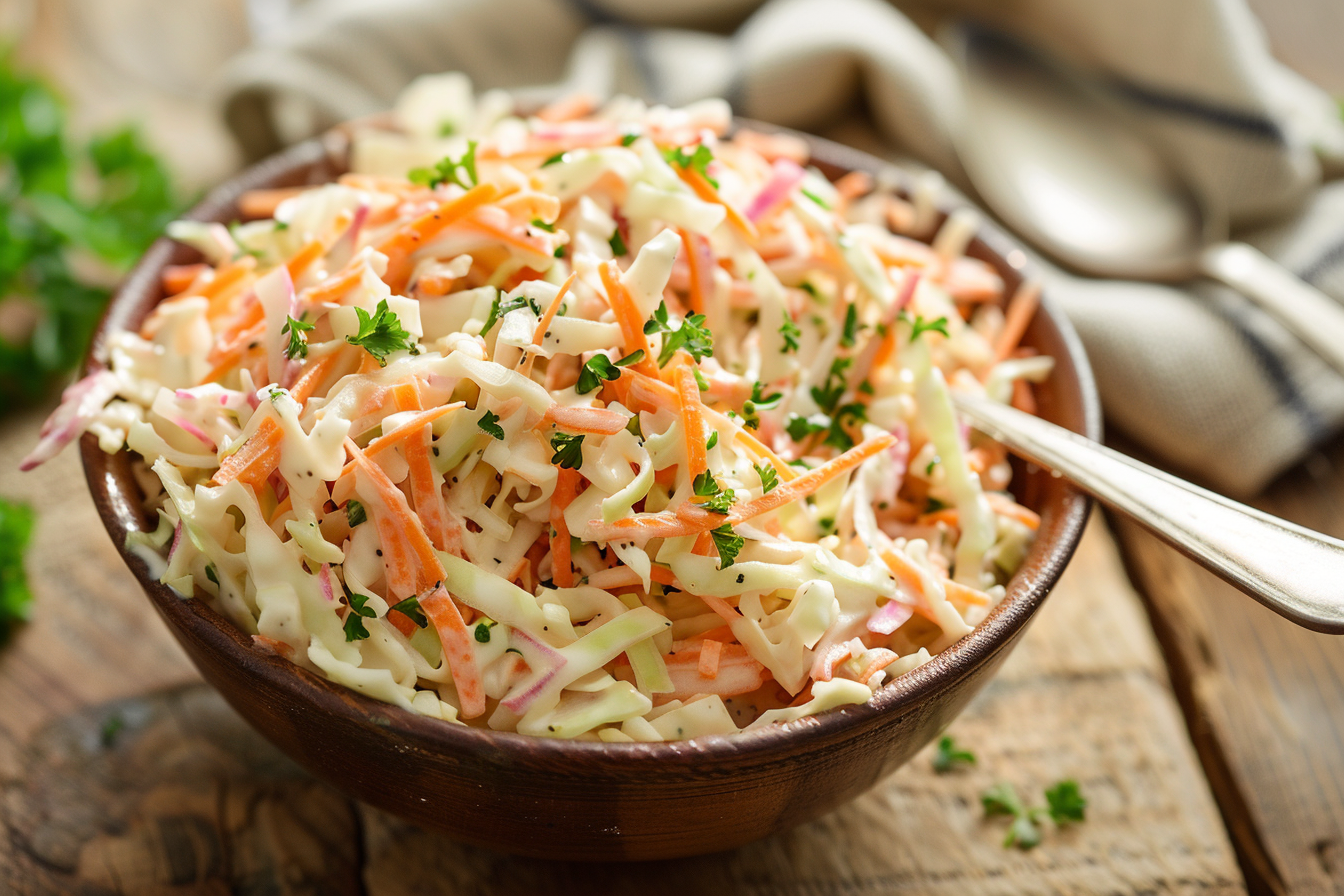 Coleslaw – fertig angerichtet und serviert