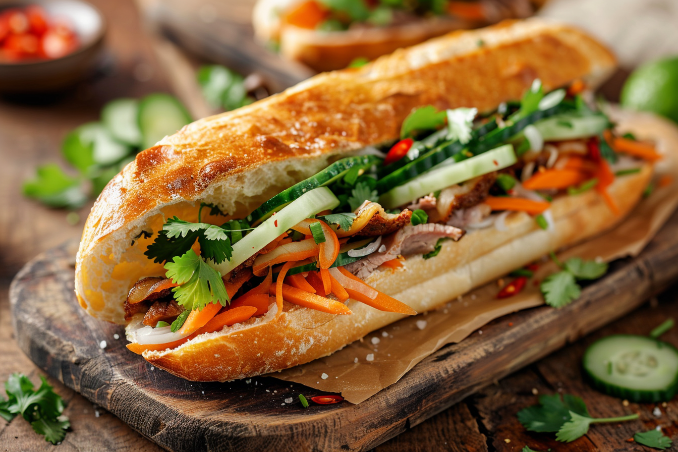 Bánh mì – fertig angerichtet und serviert