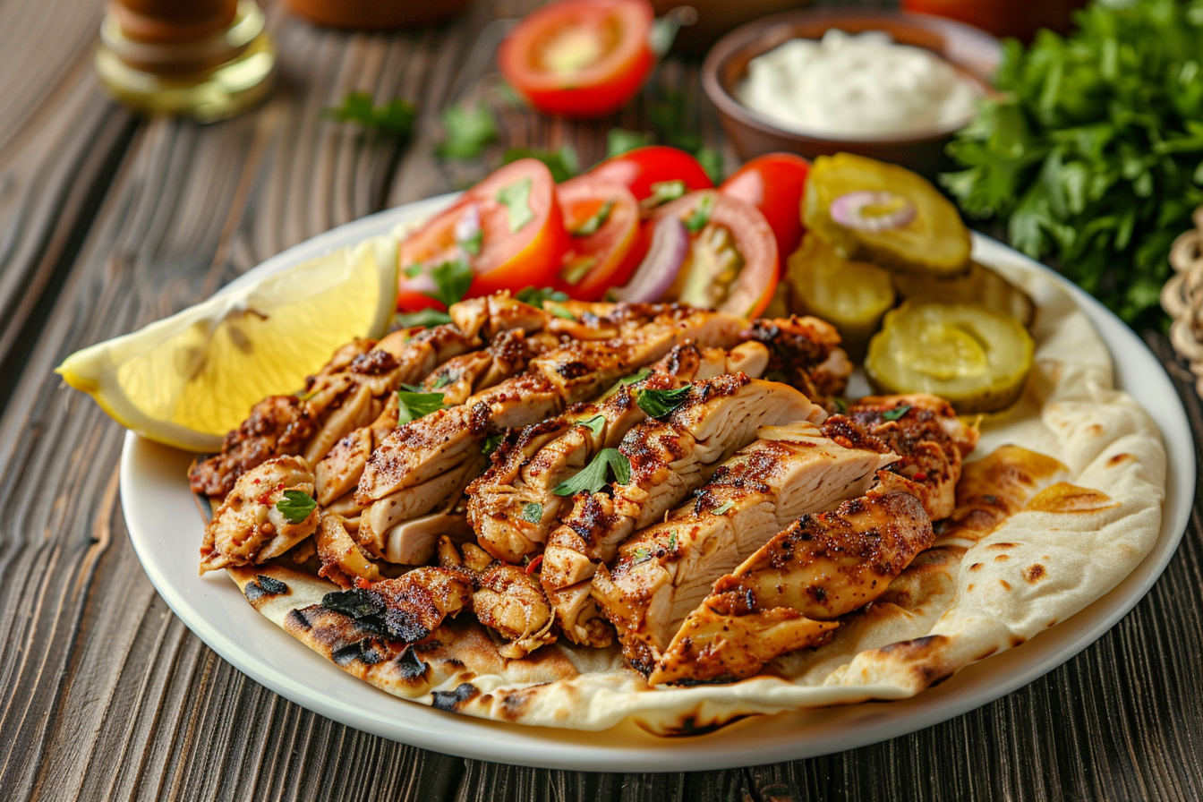 Chicken Shawarma – fertig angerichtet und serviert