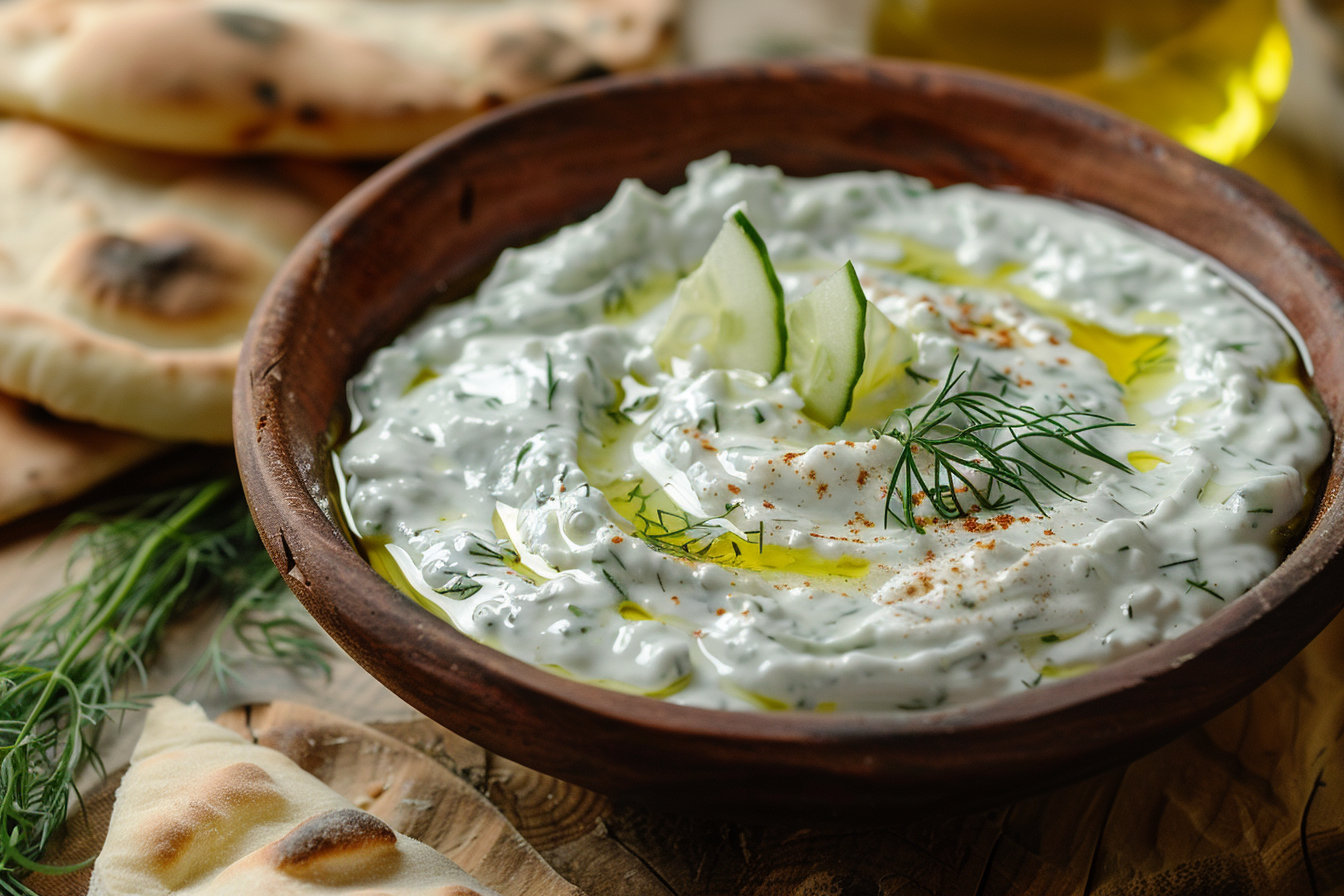 Tzatziki – fertig angerichtet und serviert