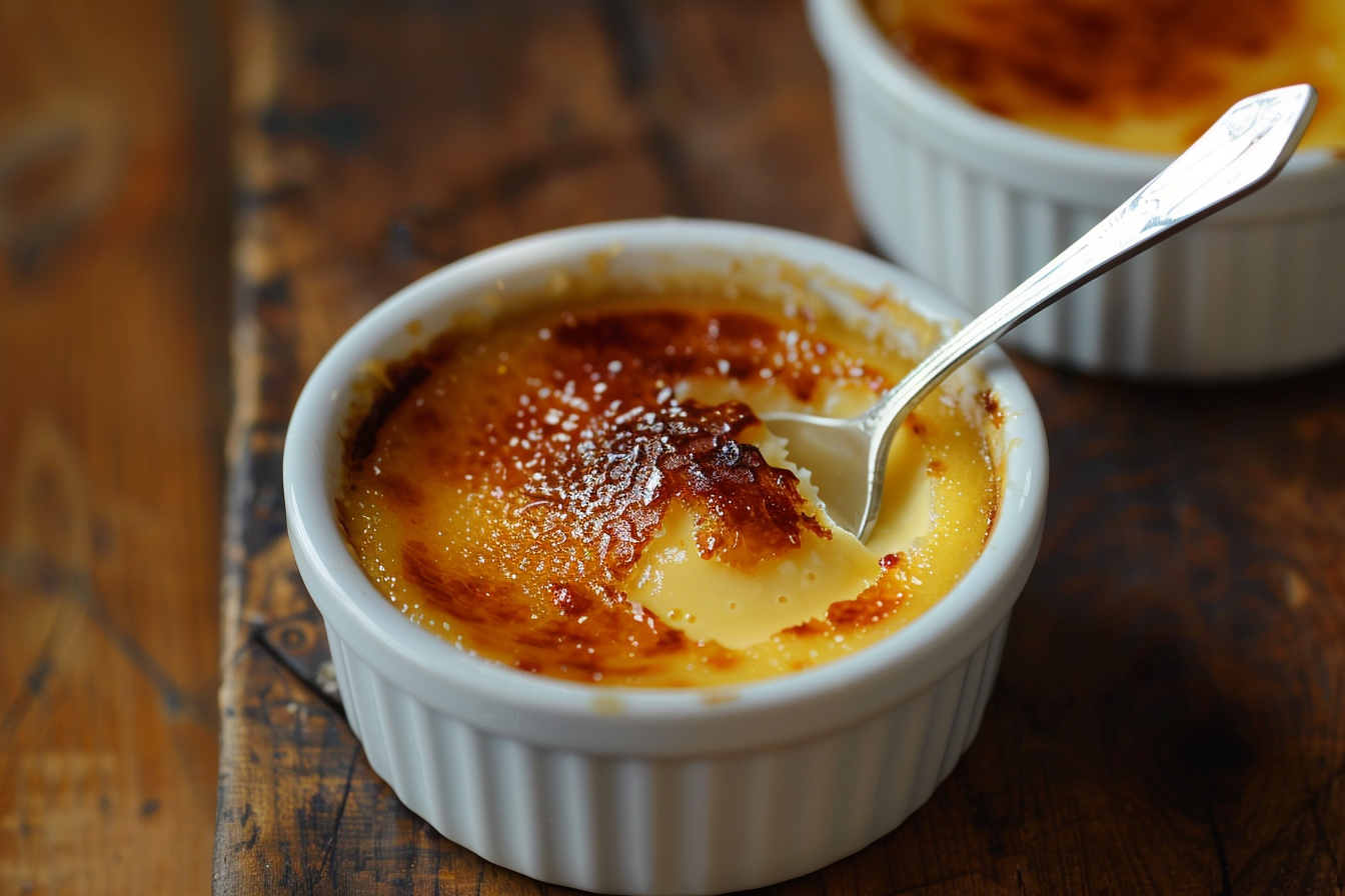 Crème brûlée – fertig angerichtet und serviert