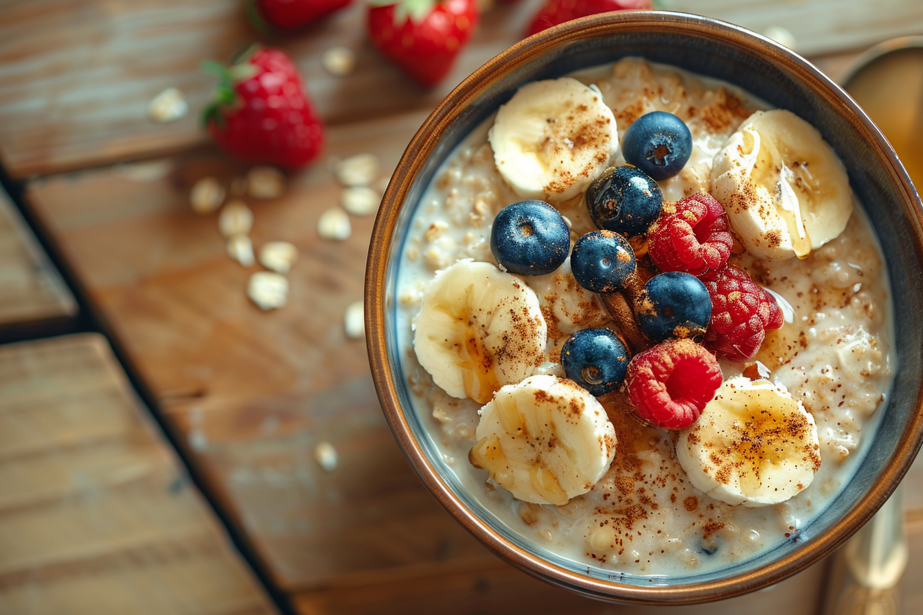 Cremiges Porridge – fertig angerichtet und serviert